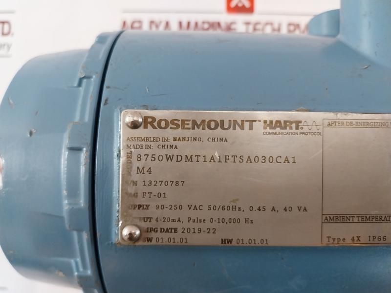 Rosemount 8750Wdmt1A1Ftsa030Ca1 Magnetic Flow Meter 4-20Ma, Pulse 0-10,000Hz 4X Ip66