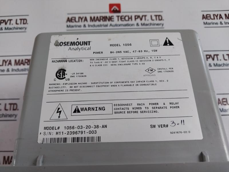 Rosemount Analytical 1056-03-20-38-an Dual Channel Transmitter Rev B