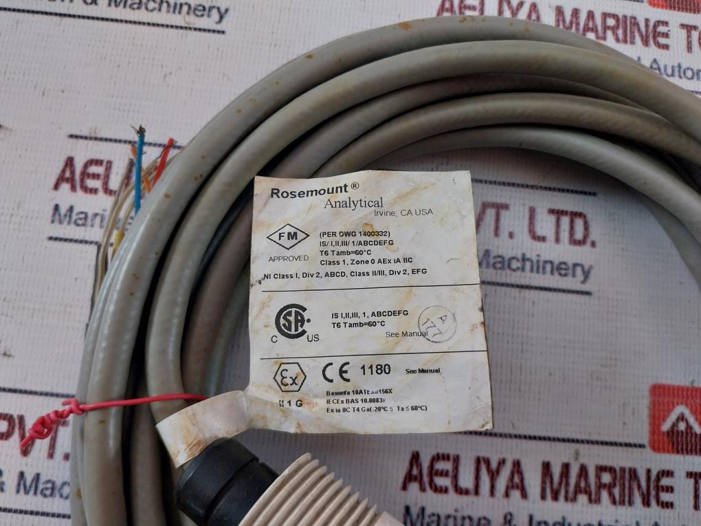 Rosemount Analytical 396P-02-13-55 Ph Orp Sensor Cable 5 Meter 9200274