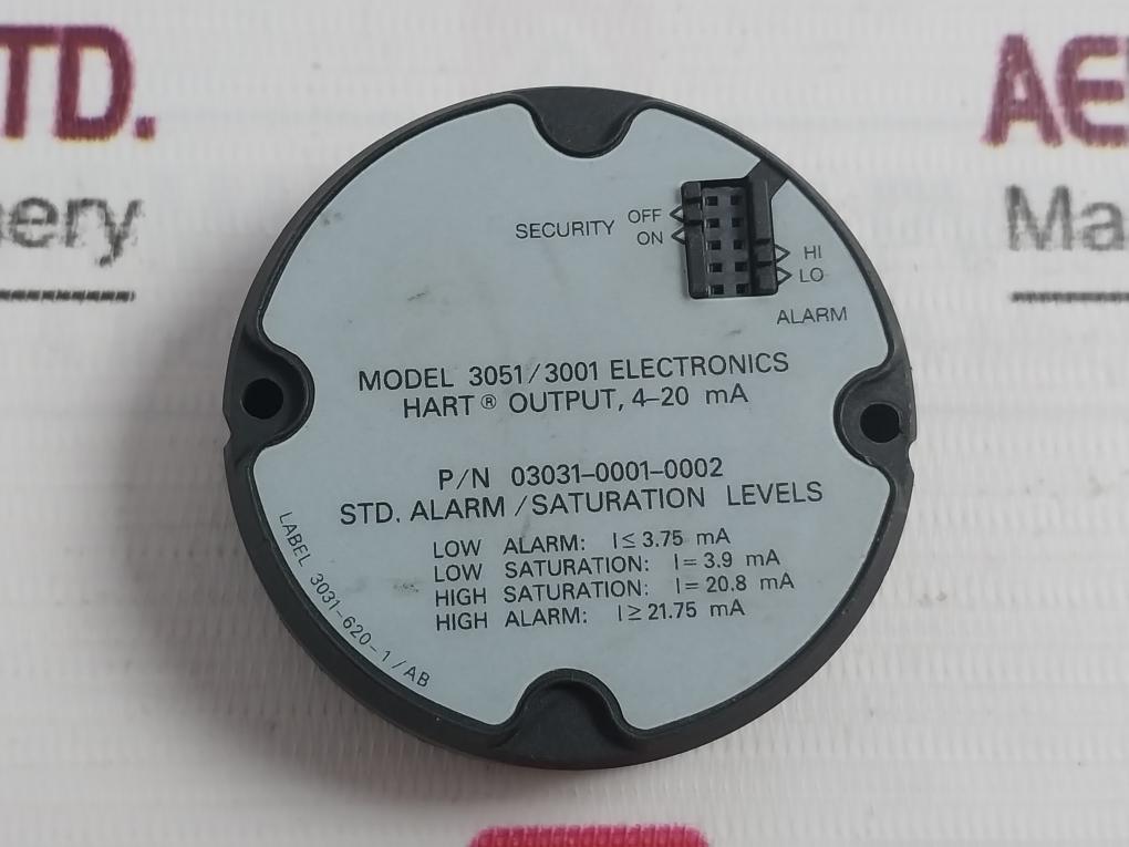 Rosemount Hart 03031-0001-0002 Alarm Saturation Electronic Board 4-20 Ma