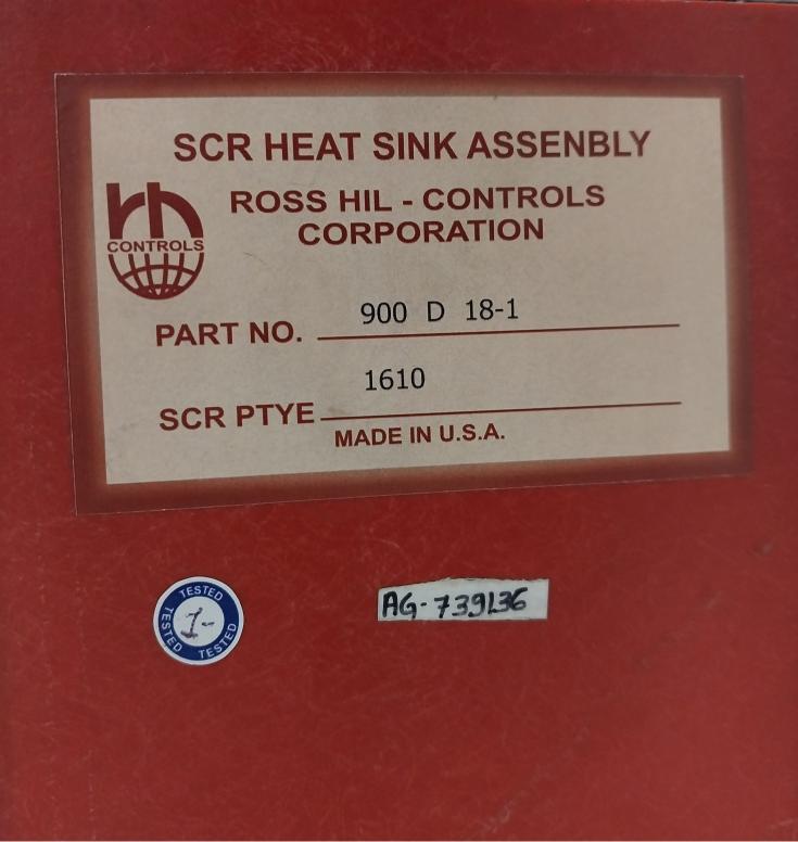 Ross Hill-controls Scr Heat Sink Assembly 900 D 18-1 Type-1610