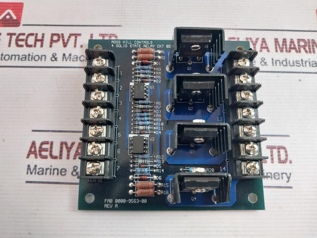 Ross Hill Controls 0000-9562-00 4 Solid State Relay Ckt Board