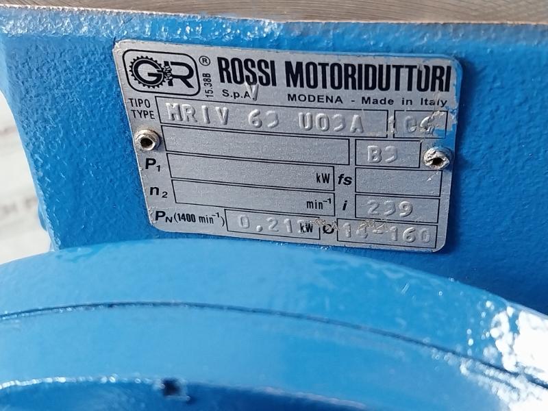 Rossi Motoriduttori Ms711-4 3-phase Motor & Brake W/ Mriv 62 U02A Gear Box 50Hz