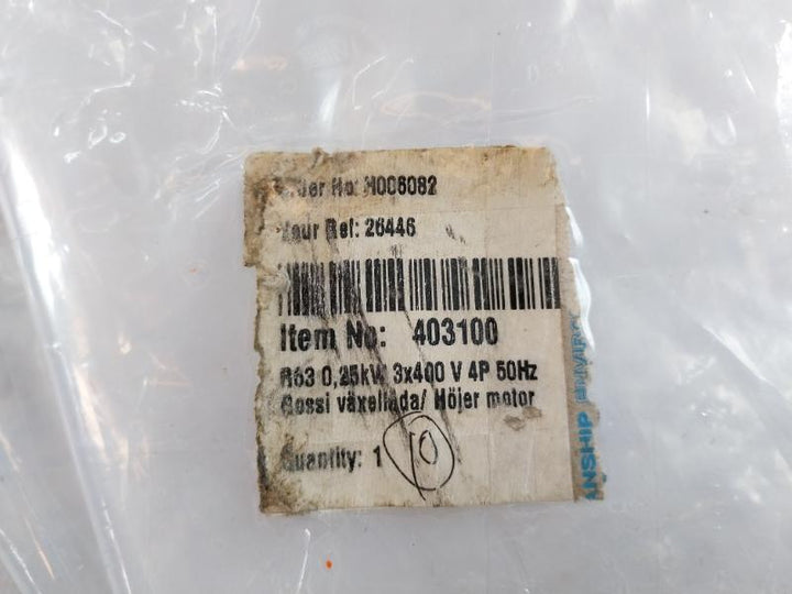 Rossi Motoriduttori Ms711-4 3-phase Motor & Brake W/ Mriv 62 U02A Gear Box 50Hz