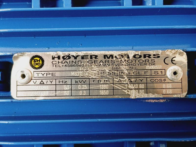 Rossi Motoriduttori Ms711-4 3-phase Motor & Brake W/ Mriv 62 U02a Gear Box