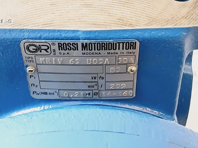 Rossi Motoriduttori Ms711-4 3-phase Motor & Brake W/ Mriv 62 U02a Gear Box