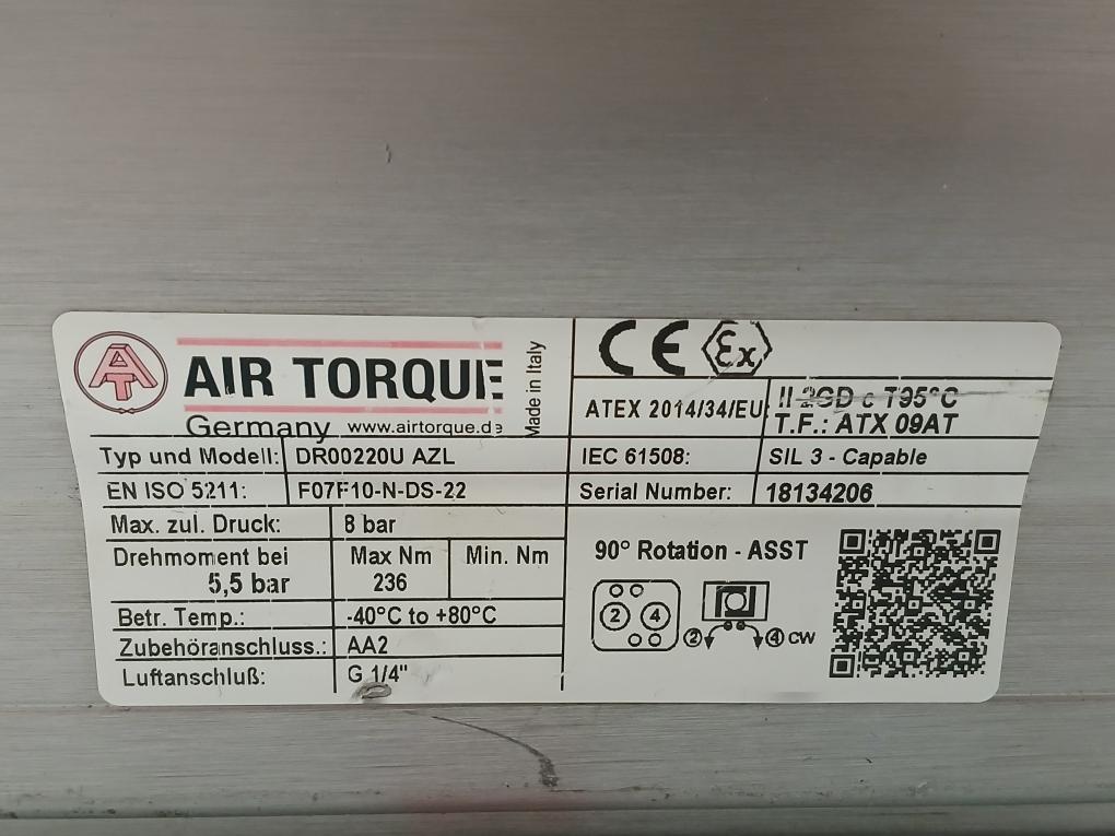 Rotech Acr1Areaazzm252M20Al Pneumatic Actuator Assembly Dr00220U Azl 24 V Dc