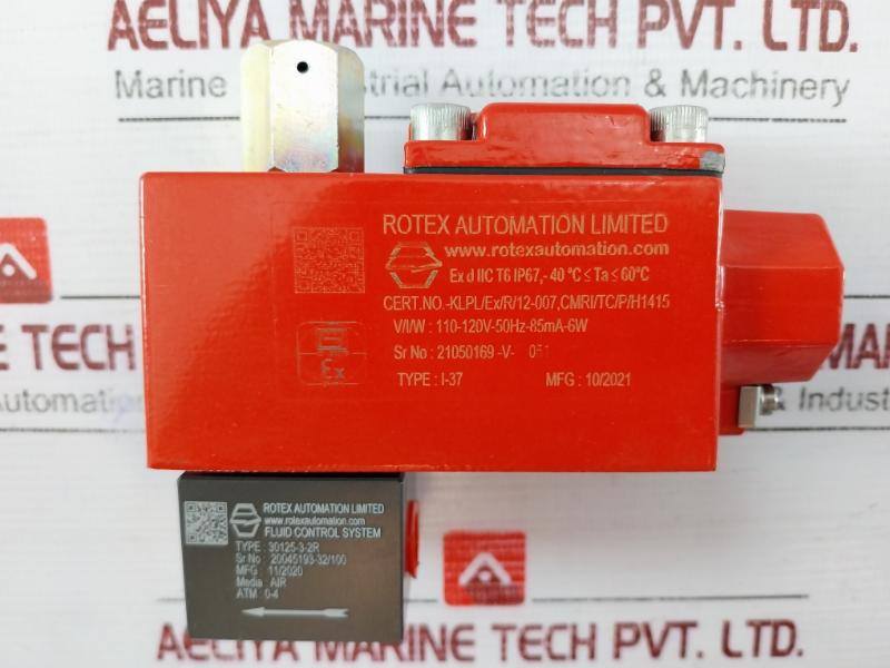 Rotex I-37 Fluid Control System 30125-3-2r Atm 0-4 Air