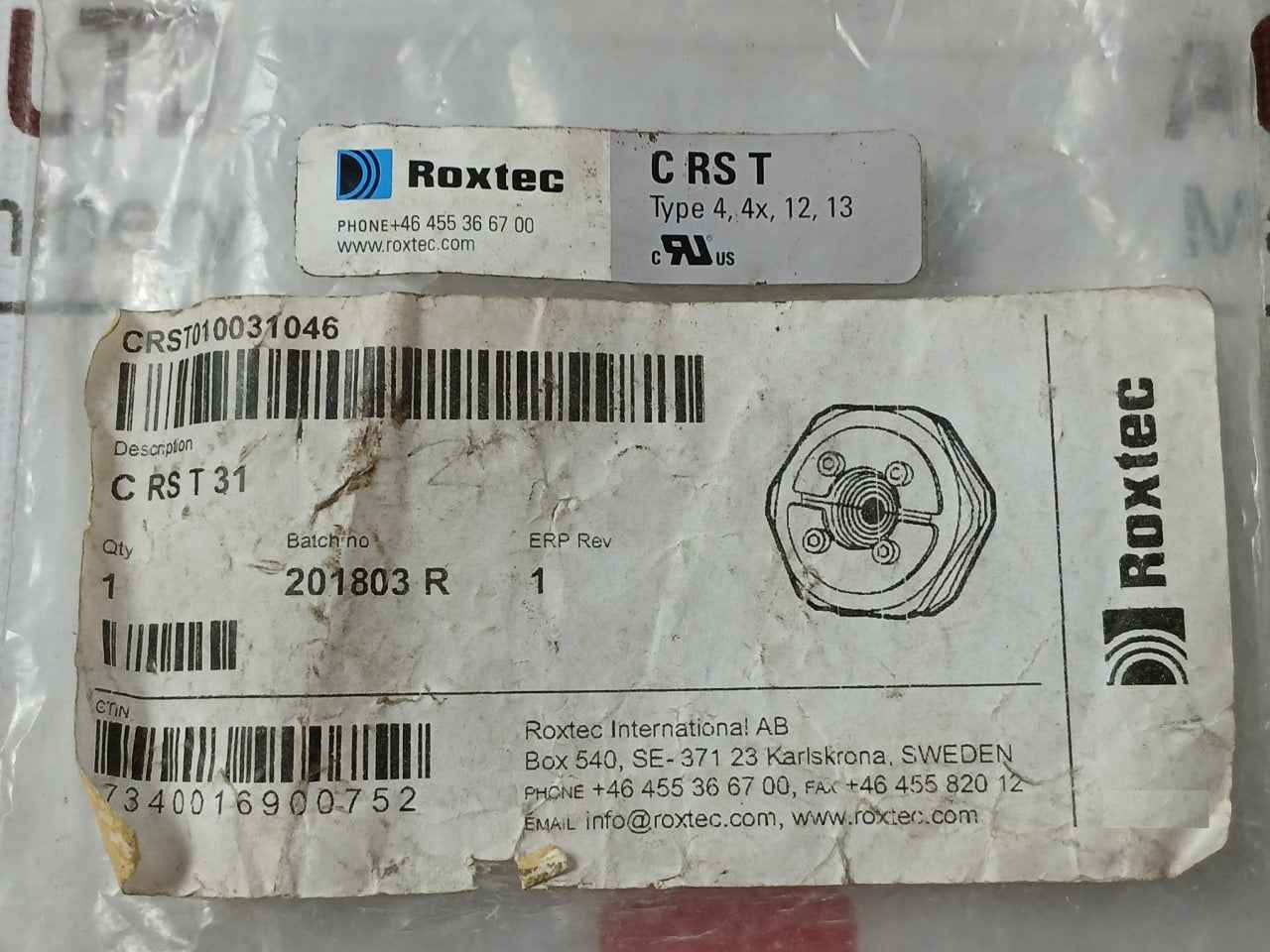 Roxtec C Rs T 31 Cable Transit Seal 46Mm Erp Rev 1 Pipe Range (M) 0+4.0-17.0