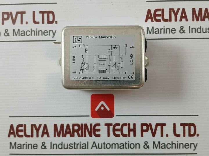 Rs 240-696 Chassis Mount Rfi Filter 5A Max 50/60 Hz