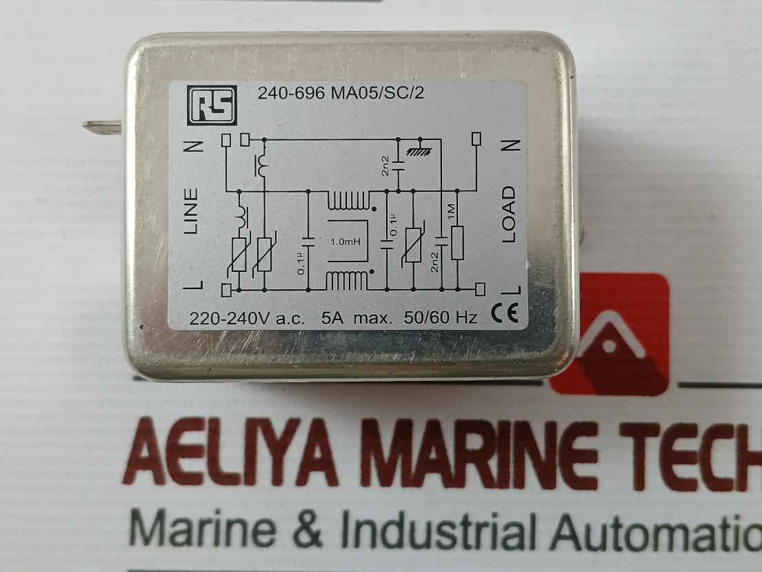 Rs 240-696 Chassis Mount Rfi Filter 5A Max 50/60 Hz