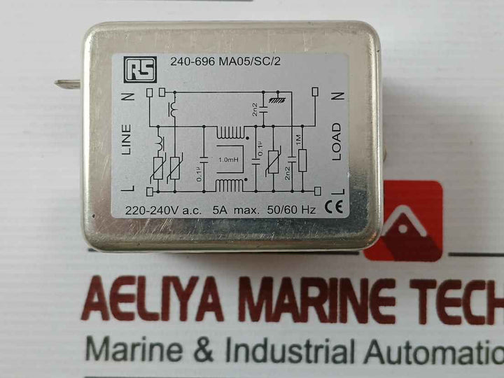 Rs 240-696 Chassis Mount Rfi Filter 5A Max 50/60 Hz