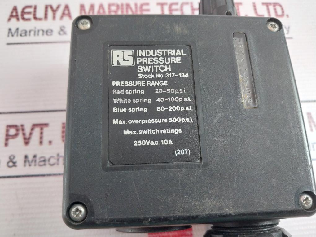 Rs 317-134 Industrial Pressure Switch 10A 250Vac