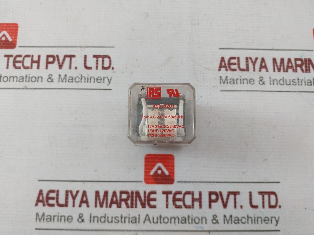 Rs 450-0201 Mount Power Relay 12A 28Vdc/240Vac 1/3Hp 120Vac 1137B