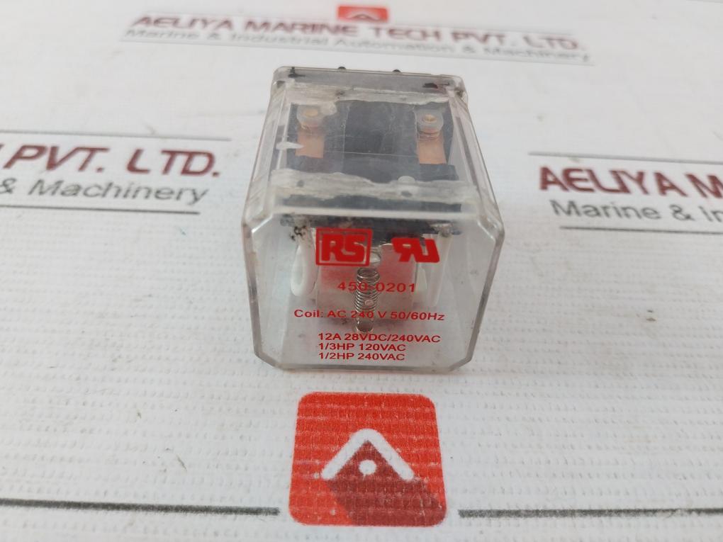Rs 450-0201 Mount Power Relay 12A 28Vdc/240Vac 1/3Hp 120Vac 1137B