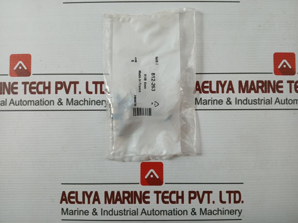 Rs 812-263 Pneumatic Straight Connector/Fitting R1/8 6Mm (1 Packet = 5 Pcs)