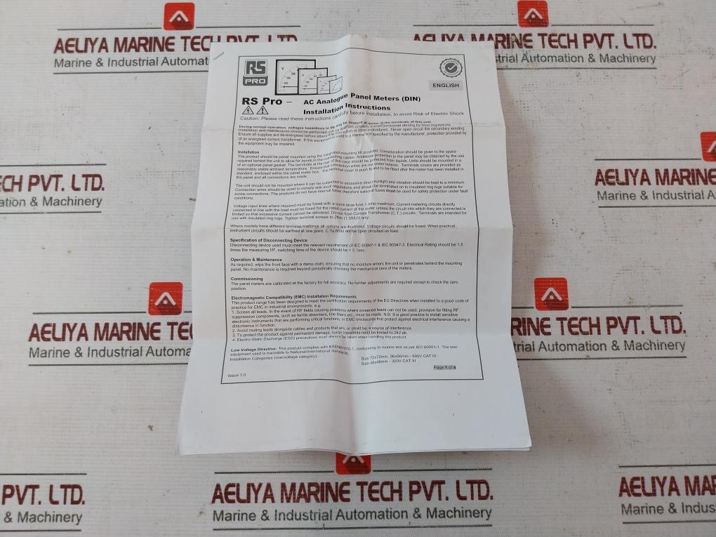 Rs Pro 186-2460 Din Ac Ammeter Analogue Panel Meter F96Eax025Xsd 0-30/50A