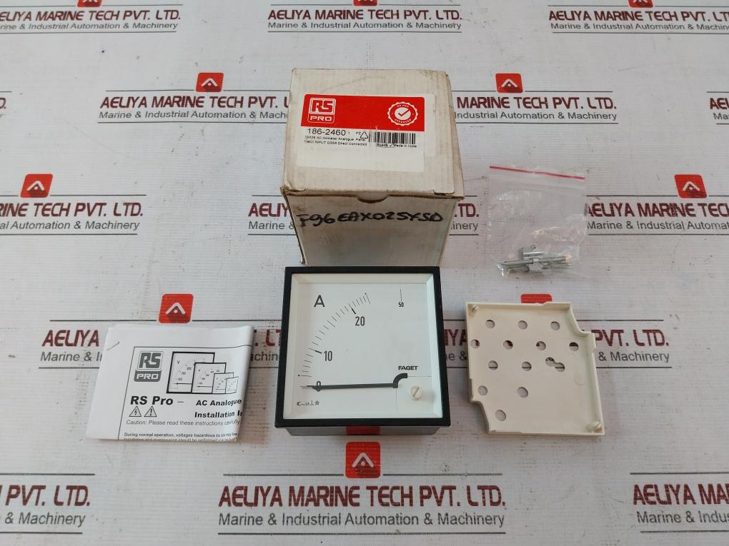 Rs Pro 186-2460 Din Ac Ammeter Analogue Panel Meter F96Eax025Xsd 0-30/50A