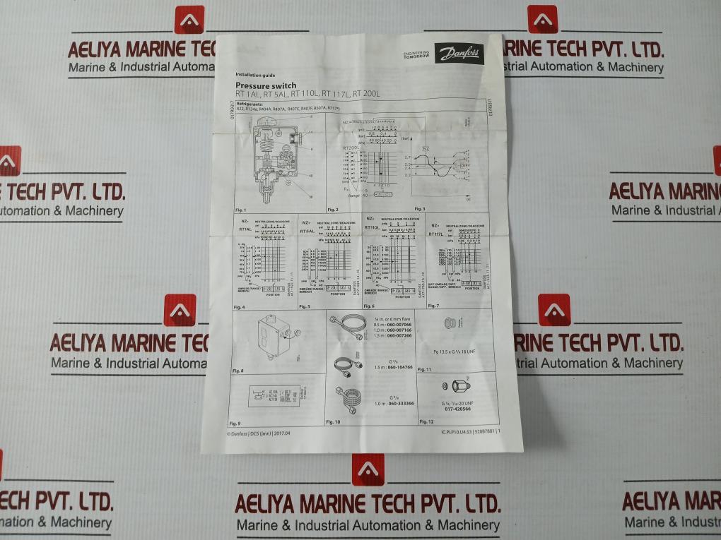 Rt117L Danfoss 150-430 Psig,Ip66 Pressure Switch
