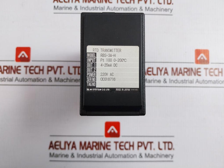 Rtd Transmitter 220V Ac M-system Rbs-3A-h
