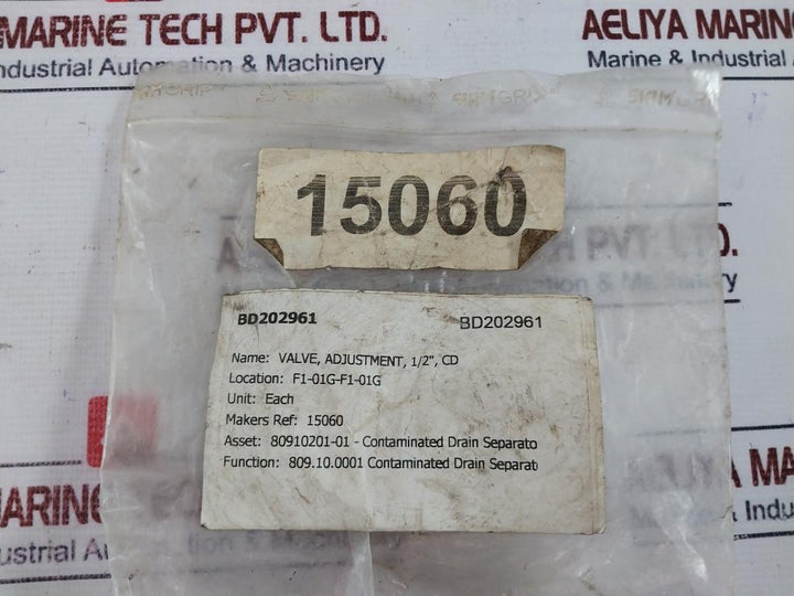 Rubens DN15 15060 Adjustment Valve 1/2 Inch CD PN 100