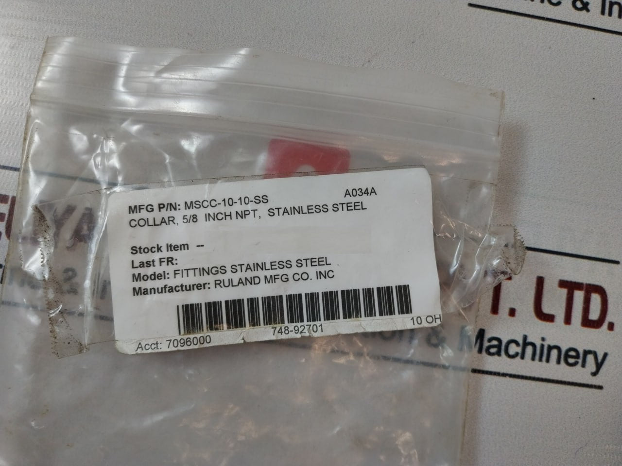 Ruland Mscc-10-10-ss Stainless Steel Rigid Shaft Coupling