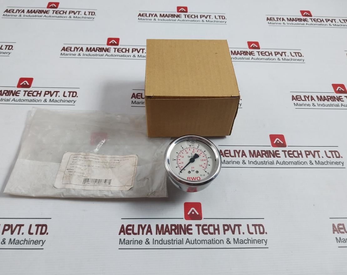 Rwo En 837-1 Pressure Gauge 0-140/145 Psi/0-10 Bar
