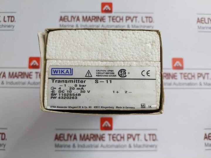 S-11 Pressure Transmitter -1 To 0 Bar 4-20 Ma Wika