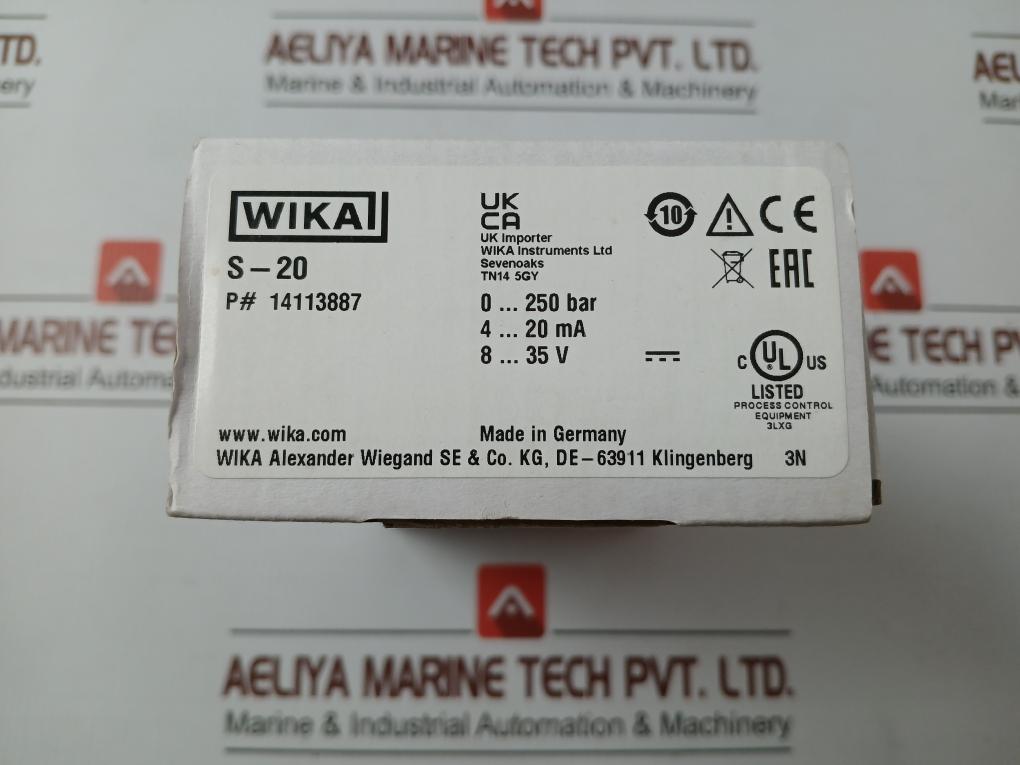 S-20 Wika Pressure Sensor Transmitter Power Supply 8-35V Max. 25Ma