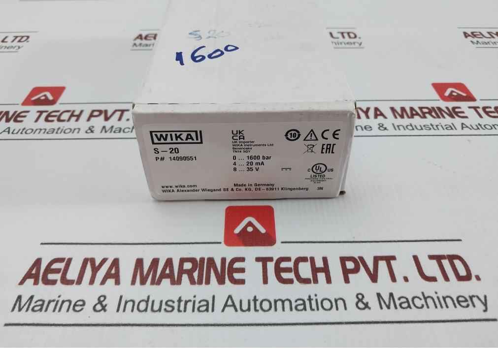 S-20 Pressure Transmitter 0-1600 Bar 4-20 Ma Wika