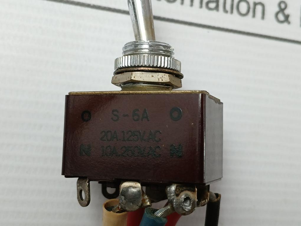 S-6A Toggle Switch 10A.250V.Ac/ 20A.125V.Ac