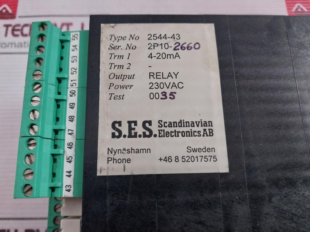 S.E.S. 2544-43 Controller 4-20Ma 230Vac