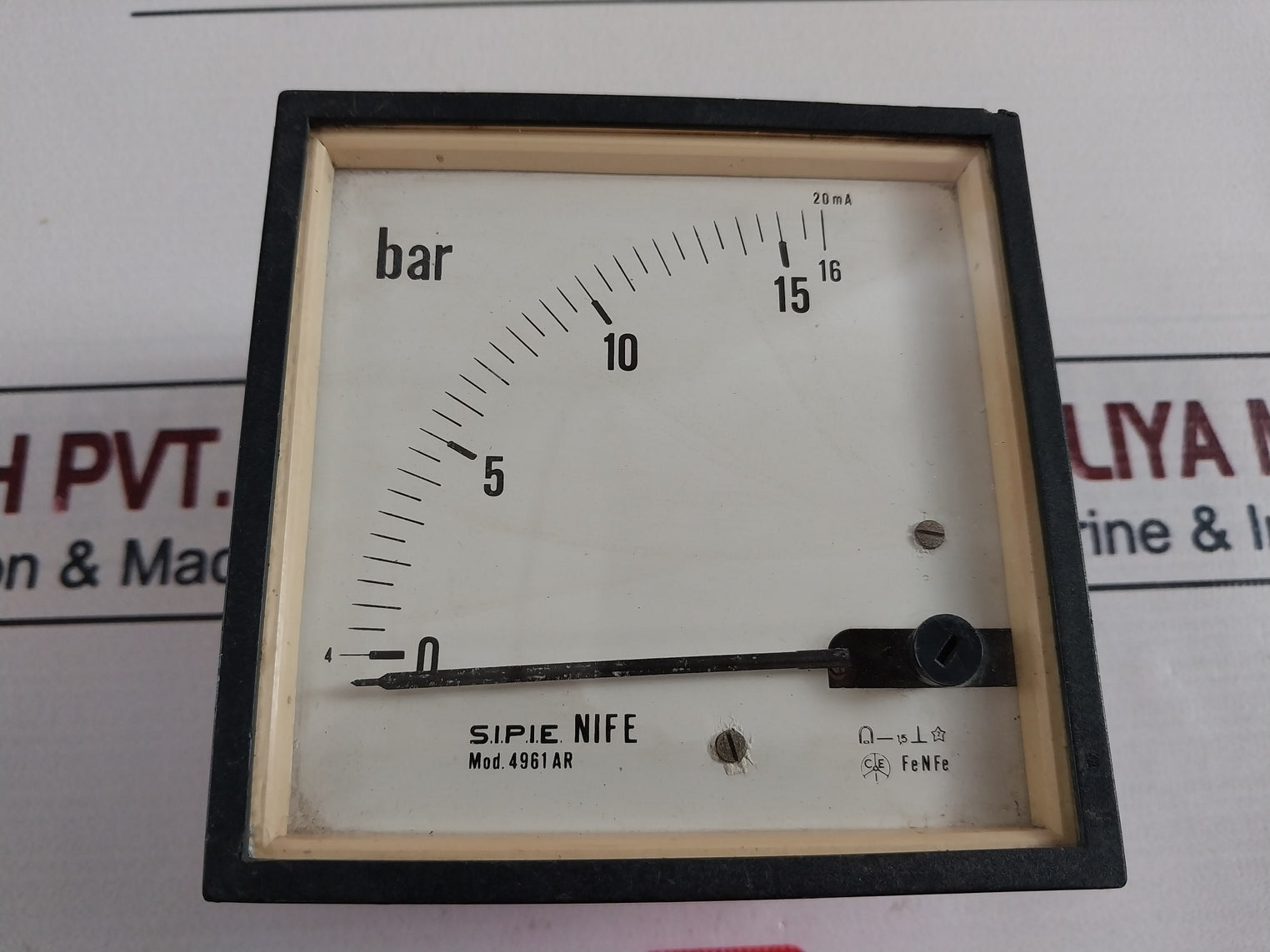 S.I.P.I.E. 0-16 Bar Panel Meter 4-20 Ma