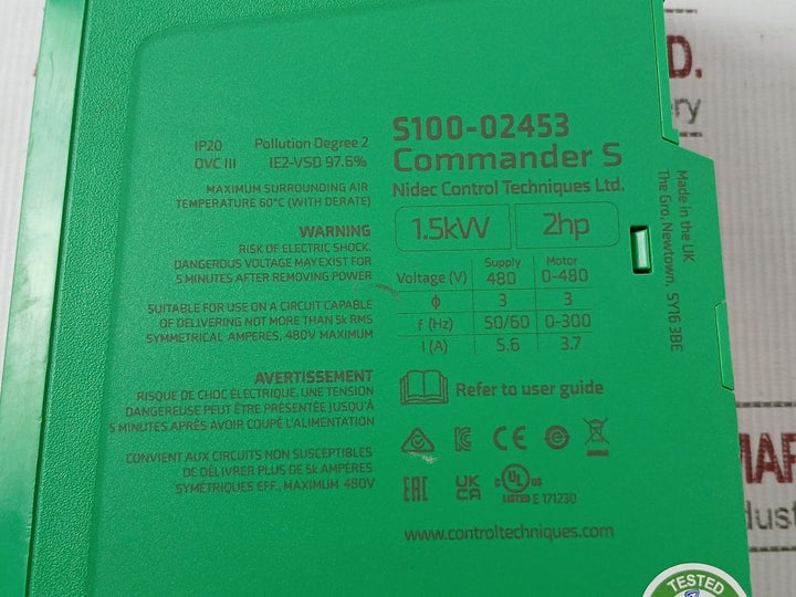 S100-02453-Drive-Commander-1-5Kw-2Hp-Ip20-Control-Techniques-209067-8