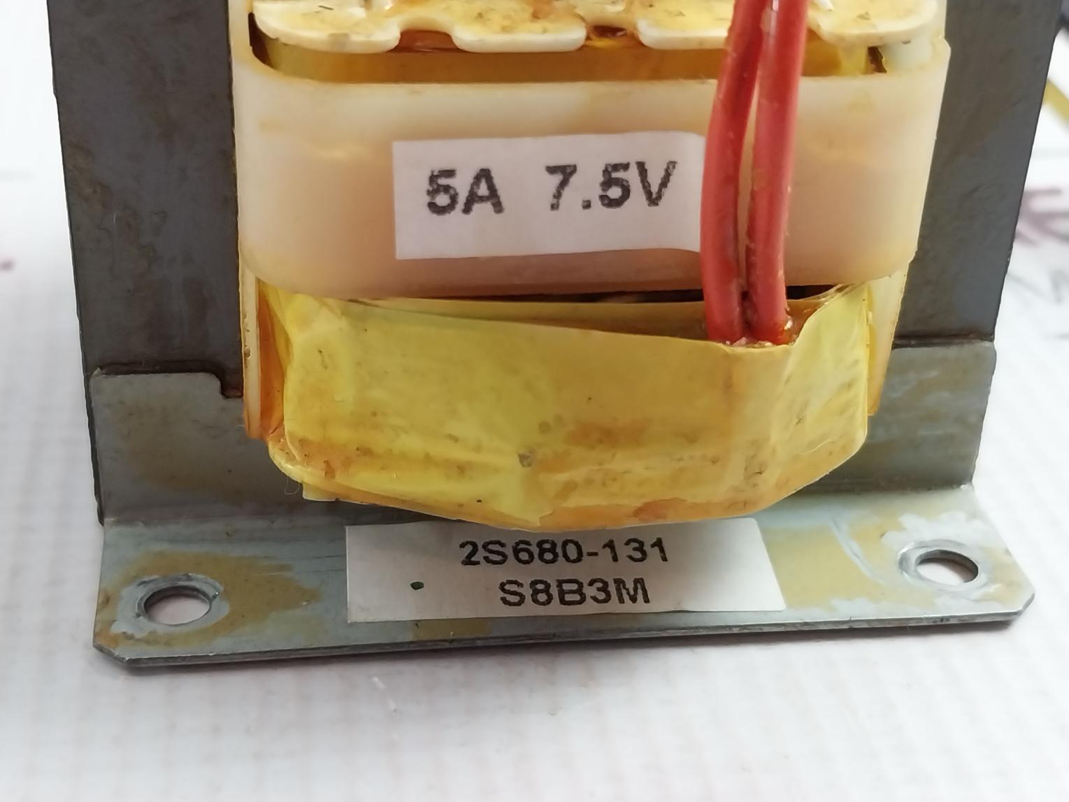 S8B3M Center-tapped Step-down Transformer 5A 7.5V 2S680-131