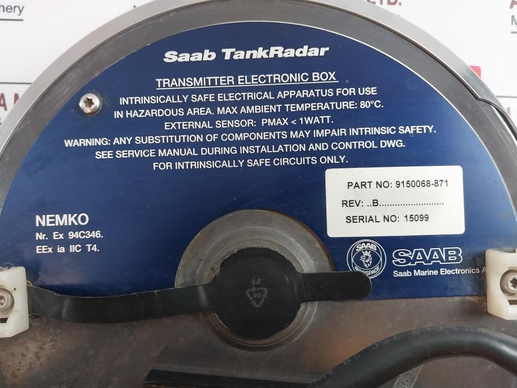 Saab Marine 9150068-871 Transmitter Electronic Box Rev: B