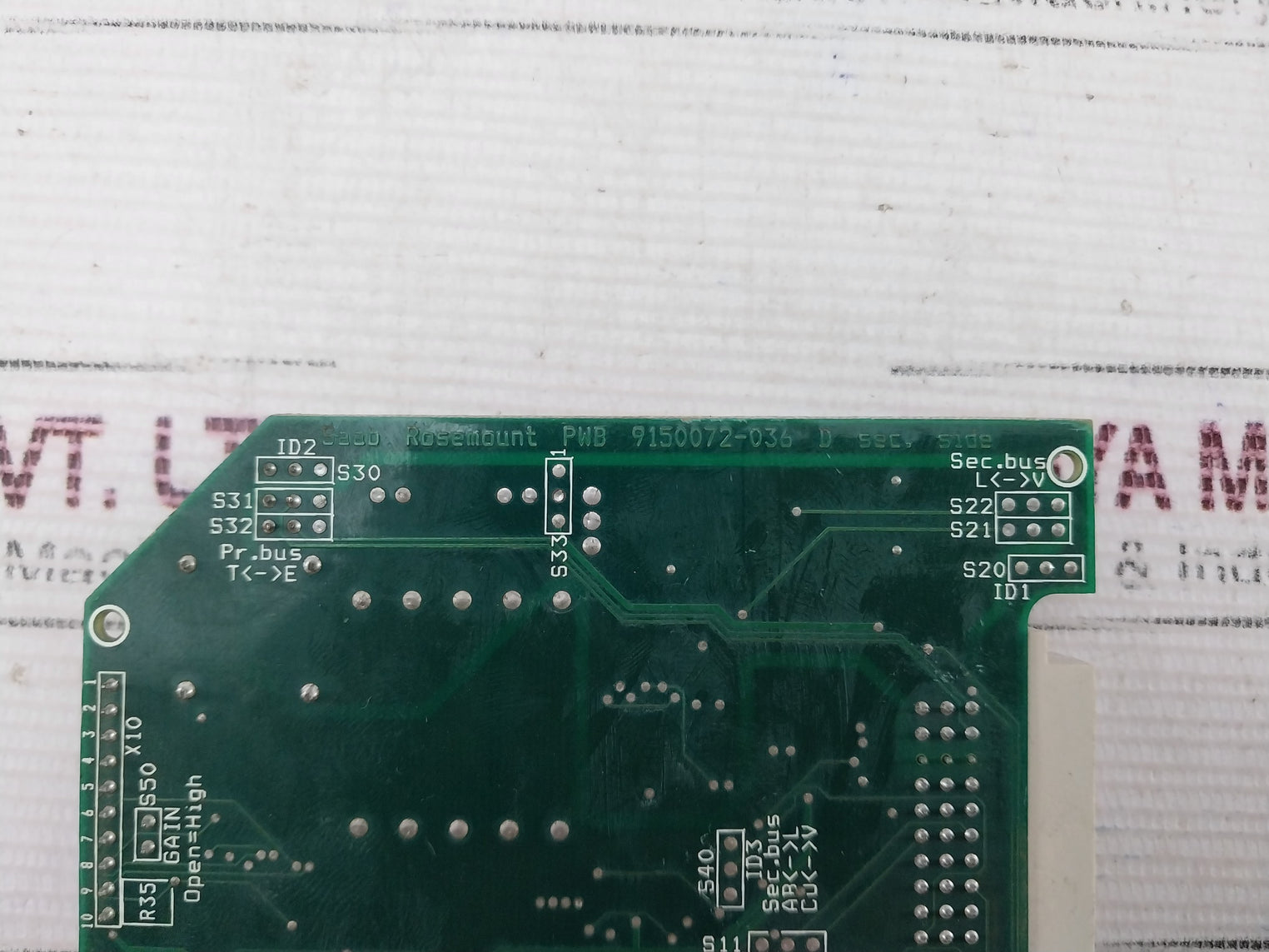 Saab Rosemount Pwb 9150072-036 D Printed Circuit Board