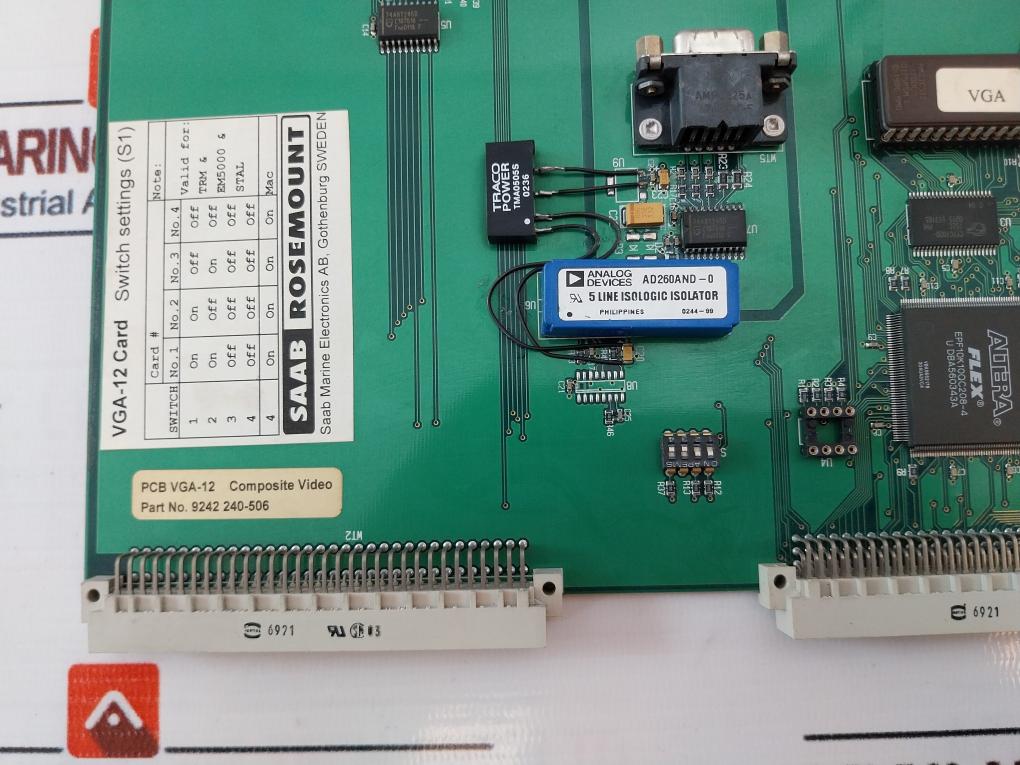 Saab Rosemount Vga-12 Printed Circuit Board 9242 240-506