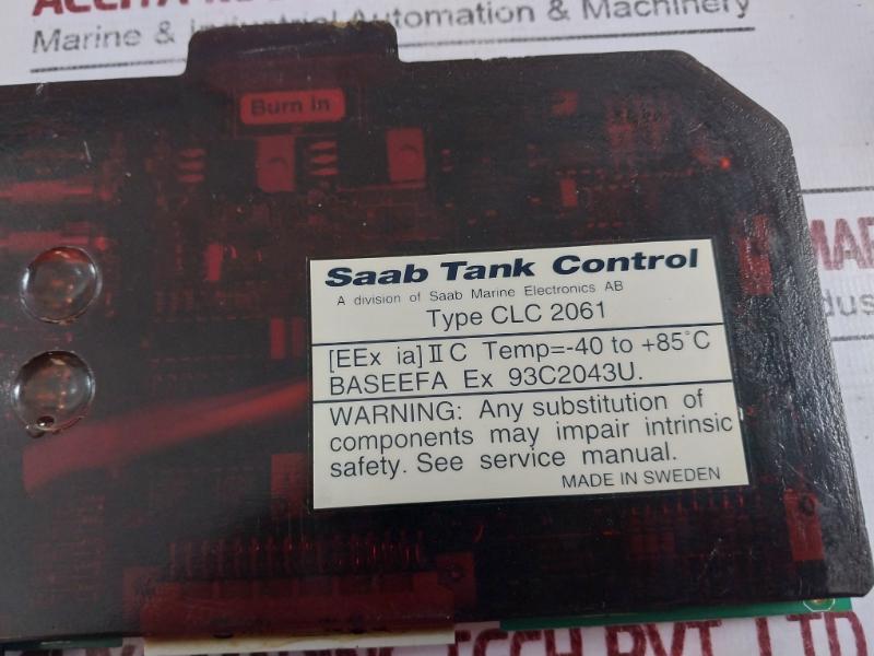 Saab Tank Control Clc 2061 Pcb Control Pwb 9240 002-184 9240002-812 C