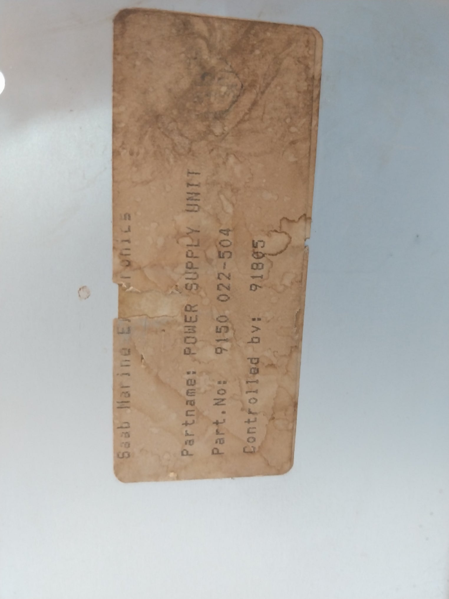 Saab Tankradar 9150 022-504 Power Supply Unit 200-240 Vac