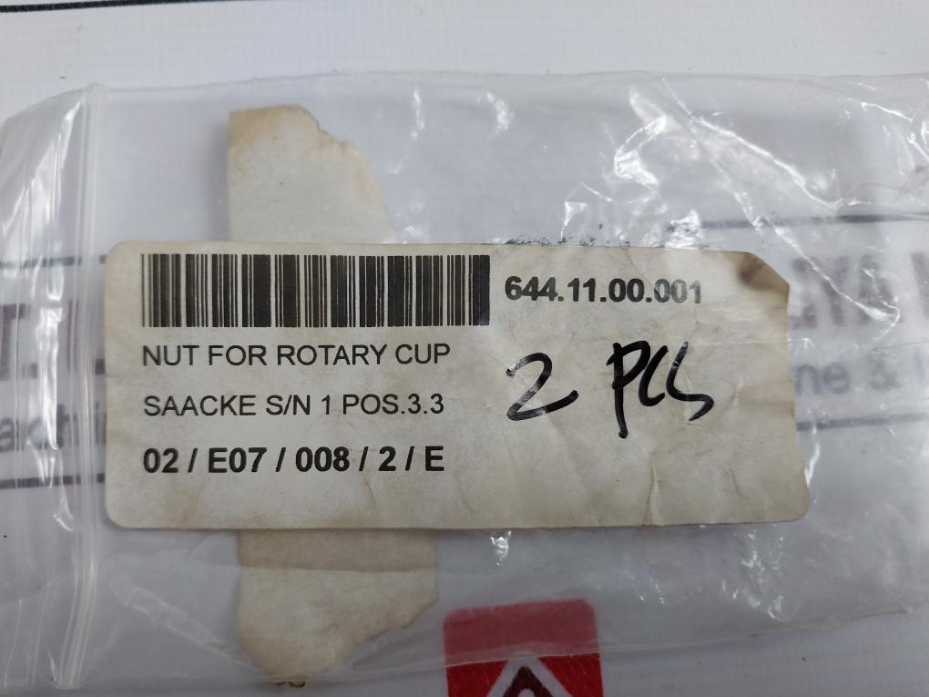 Lot of 2X Saacke 050003 Nut For Rotary Cup