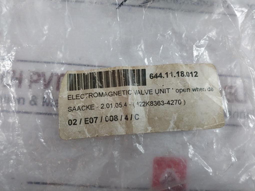 Saacke 122K8321 Solenoid Electromagnetic Valve Unit