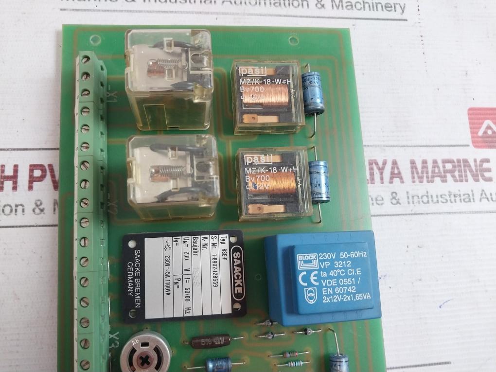 Saacke 5-9975-128163 Printed Circuit Board 50/60 Hz 230V-5A 1100Va
