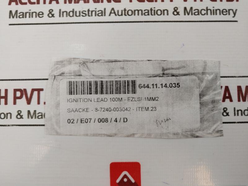Saacke 8-7240-003042 Ignition Lead Cable 5 Ft 100M-fzlsi 1Mm2