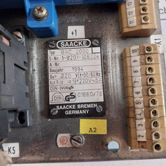 Saacke Bac 2000 Burner Control Unit 50/60Hz 10A 600V 4109101