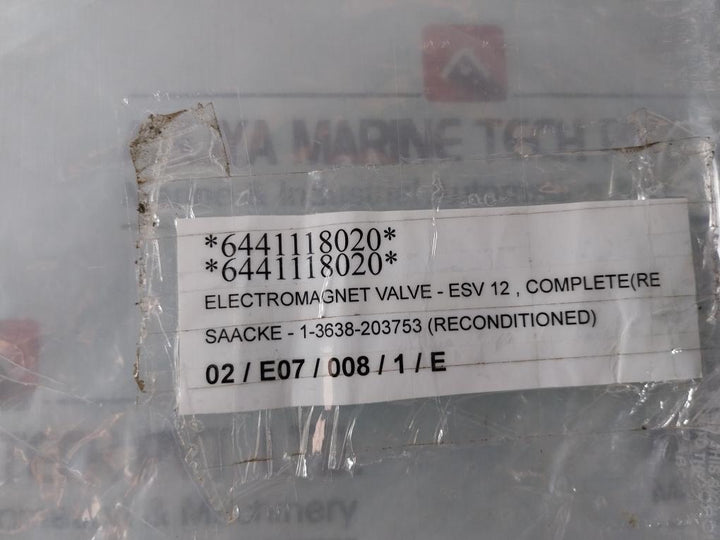 Saacke Esv 12 Electromagnet Valve, 6441118020, 230V, 5 Bar, Ip65