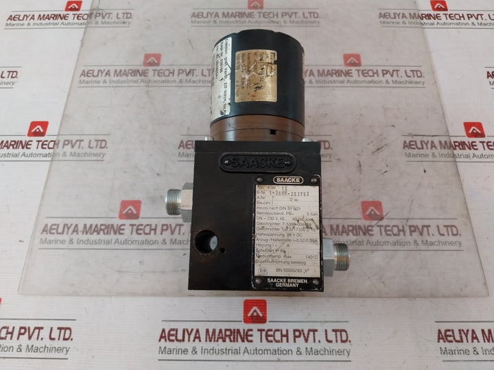 Saacke Esv 12Electromagnetic Valve 230V 40-60Hz 5Bar 98Vdc