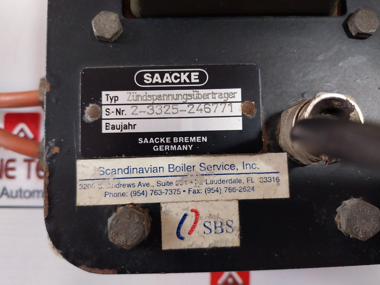 Saacke Ignition Voltage Transformer With Cable