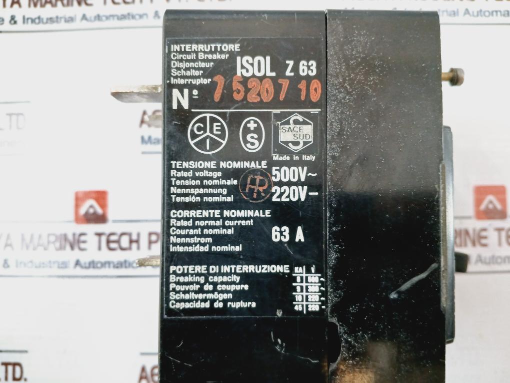 Sace Isol Z63 Circuit Breaker 63A