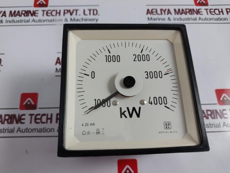 Sael 1000-0-4000 Kw Ammeter Volt Meter Mod Wl 96 Din 4-20 Ma